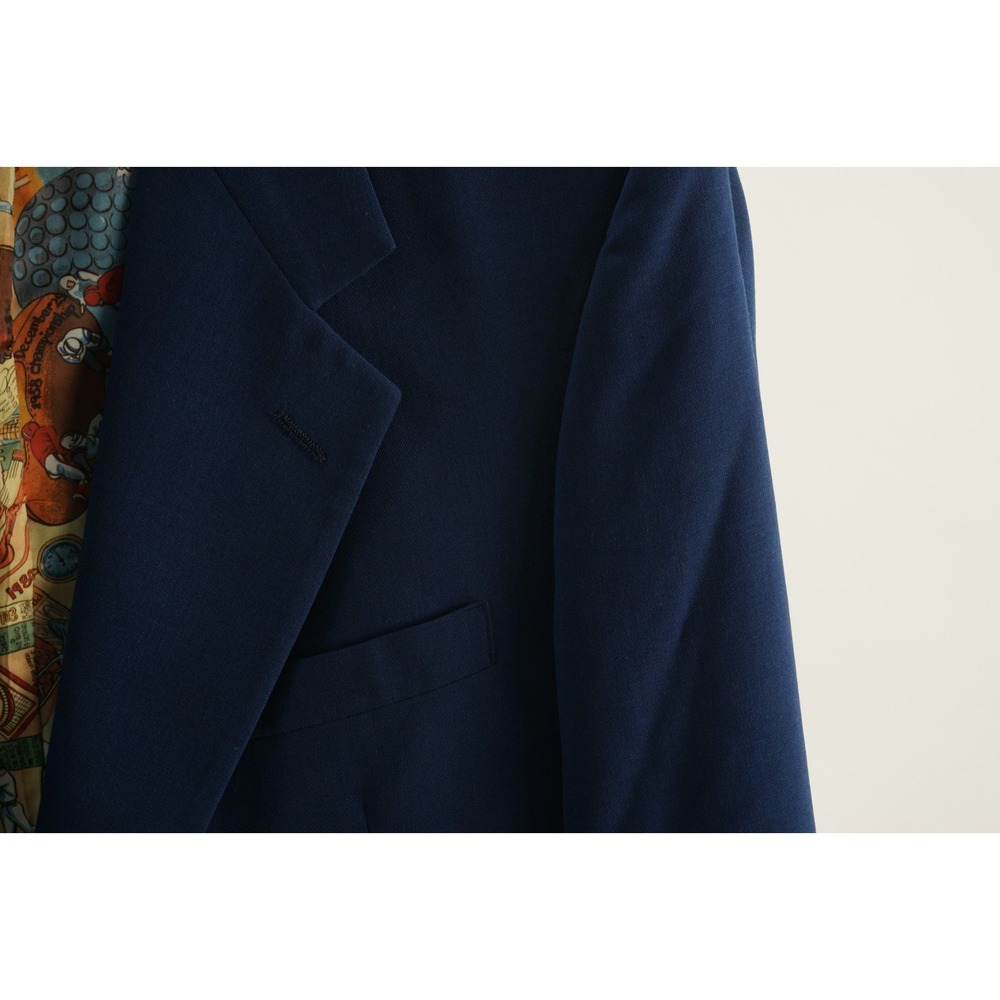 Vintage 70s 80s Palm Beach Blazer of Champions Stretch Blue Baseball Brass 44R - Picture 5 of 16
